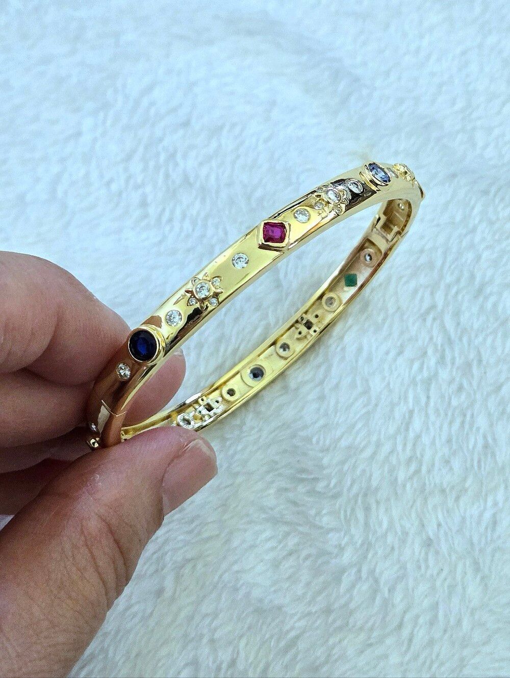 Zeyzey Thin Gold💛 Hinged Bracelet with Cubic Zirconias💎 - NWT - Picture 6 of 16
